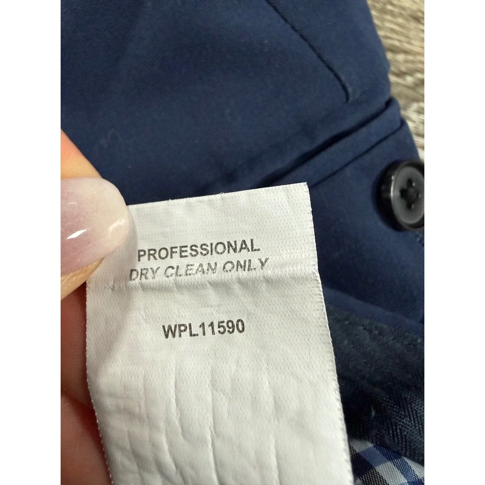Nautica Mens Navy Blue Stretch Dress‎ Pants Flat Front Trousers 36x30